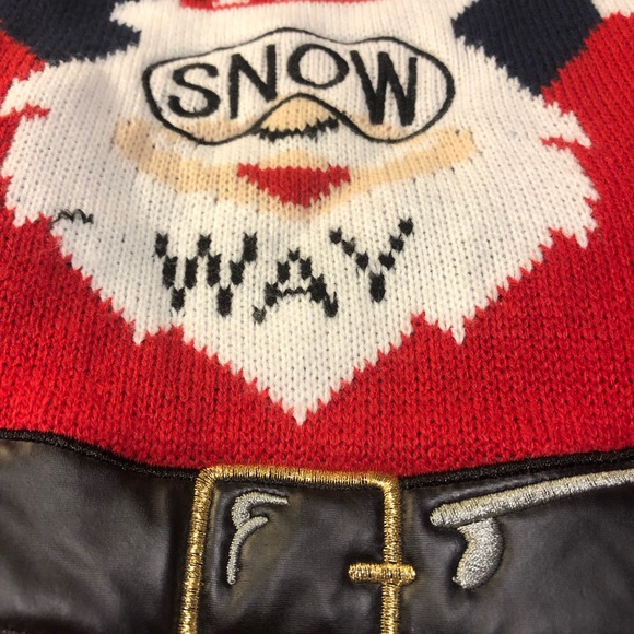 Ugly Christmas Sweater Santa Ski “snow way” Unisex Large - Picture 5 of 8